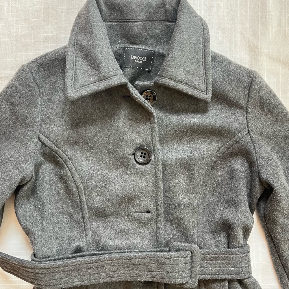 Be Cool Basic Gray Coat Size Large - image 4